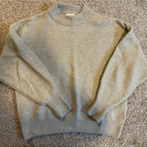 H&M sweater light grey with pearls small like new